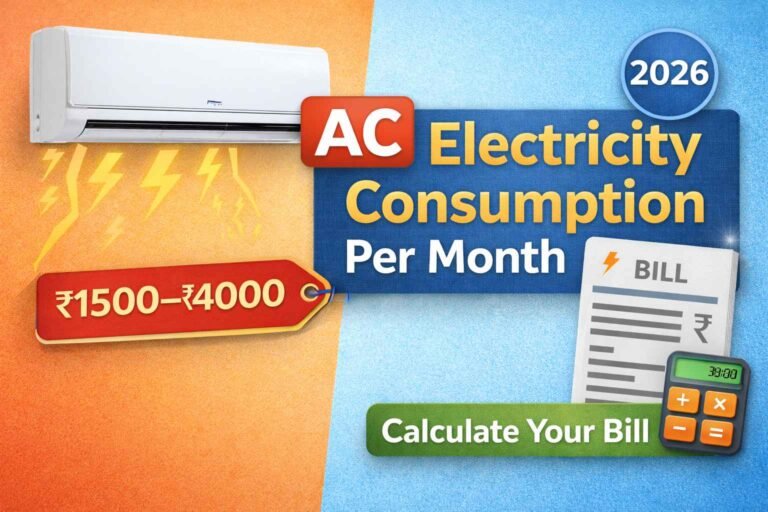 AC Electricity Consumption Per Month in India (2026) – Full Guide