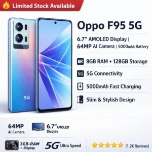Oppo F95 5G Smartphone with 6.7-inch AMOLED Display, 64MP Camera, 5000mAh Battery | 8GB RAM + 128GB Storage